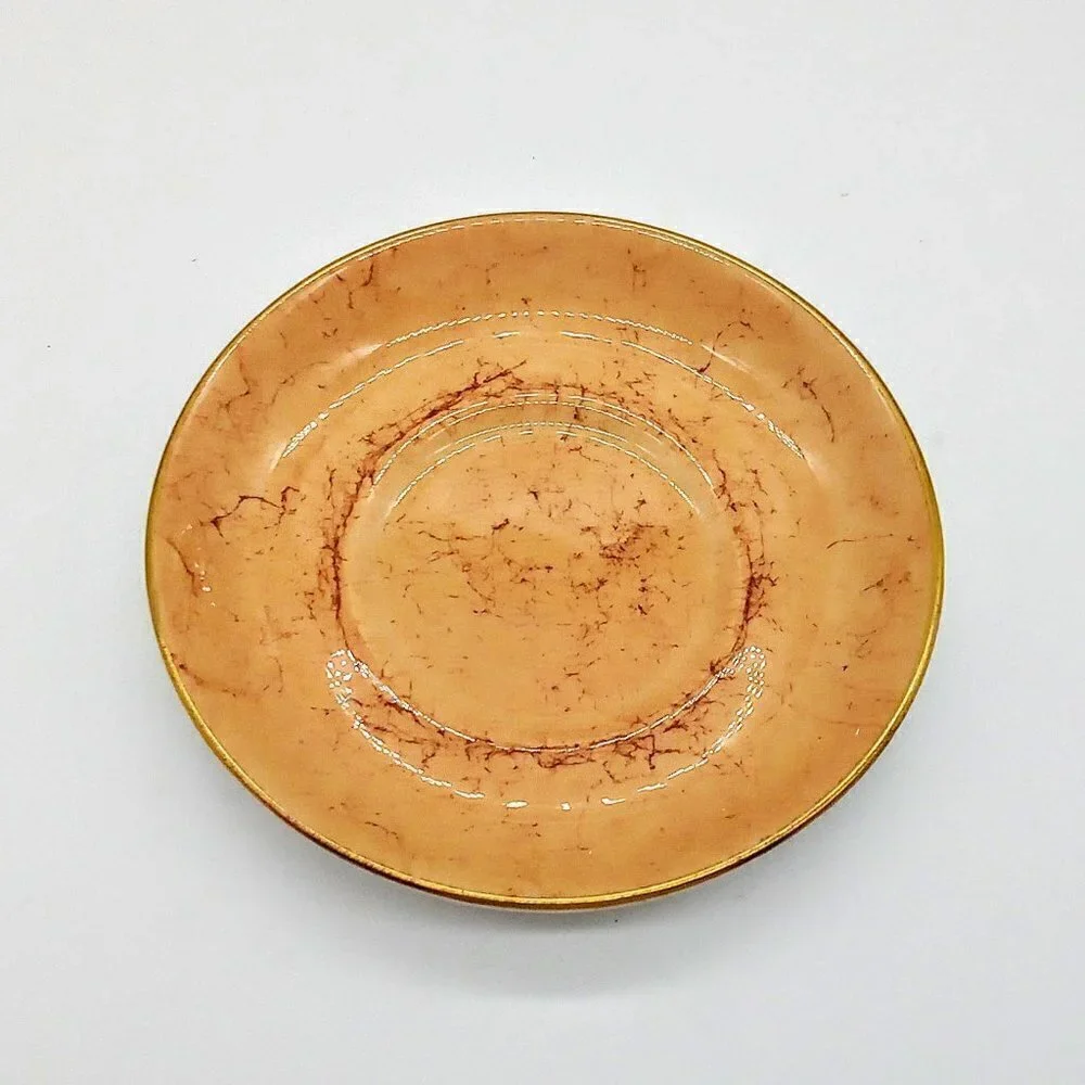 Royal Albert Gossamer Butterscotch Gold Bone China Flat Demitasse Cup Saucer